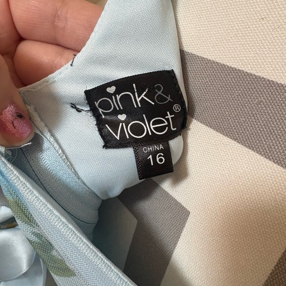 Girls Blue Floral Dress - Picture 6 of 6